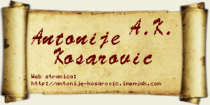 Antonije Košarović vizit kartica